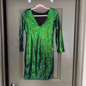 NWOT never work, green NYE dress